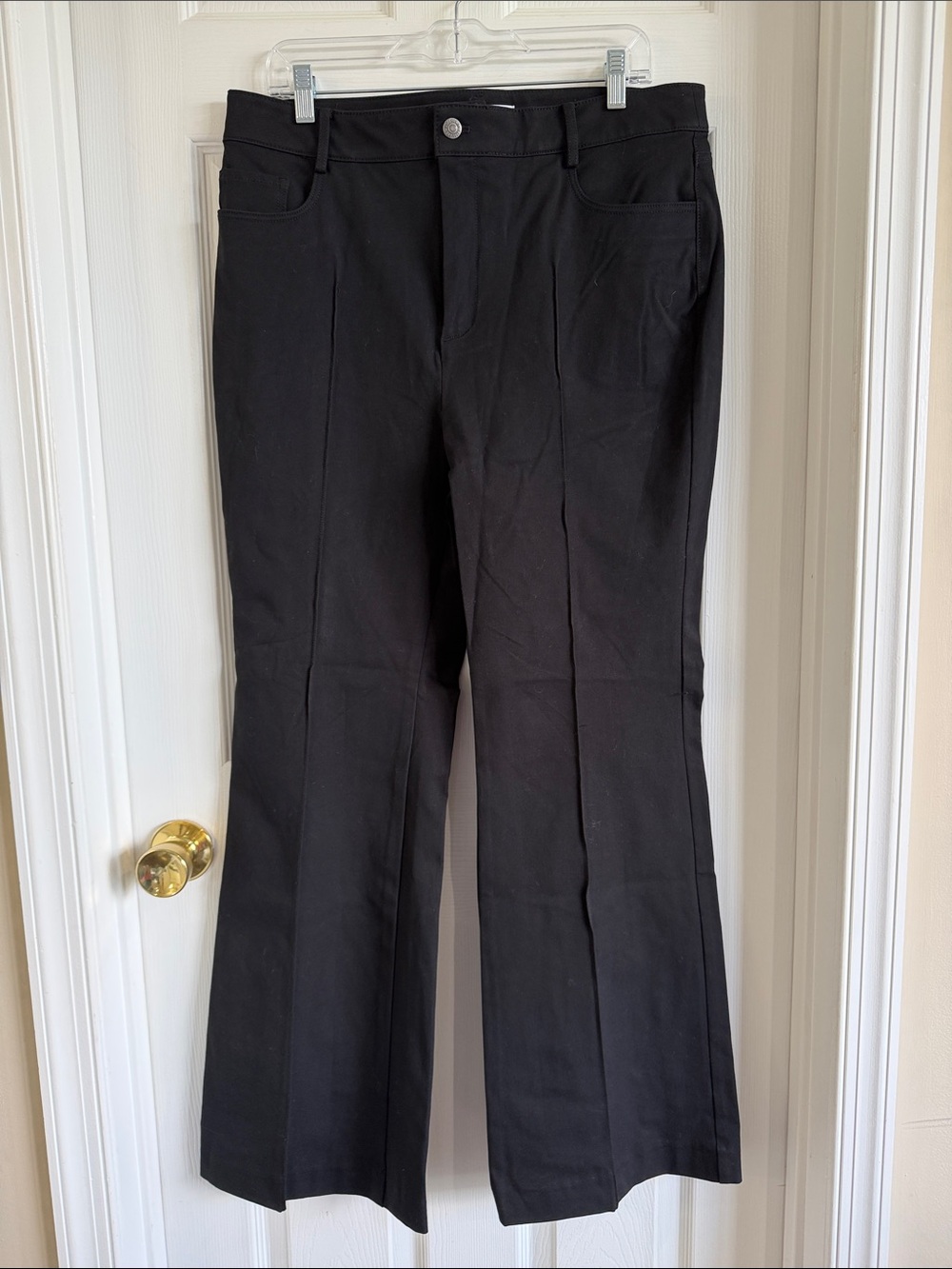 LOFT Black Boot-Cut Pants with Subtle Flare